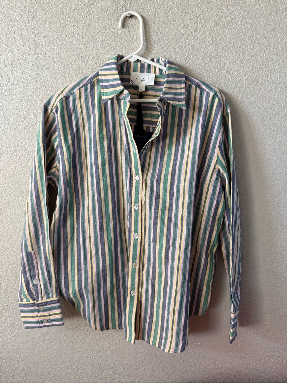 NWT pomander place striped long sleeve button down shirt
